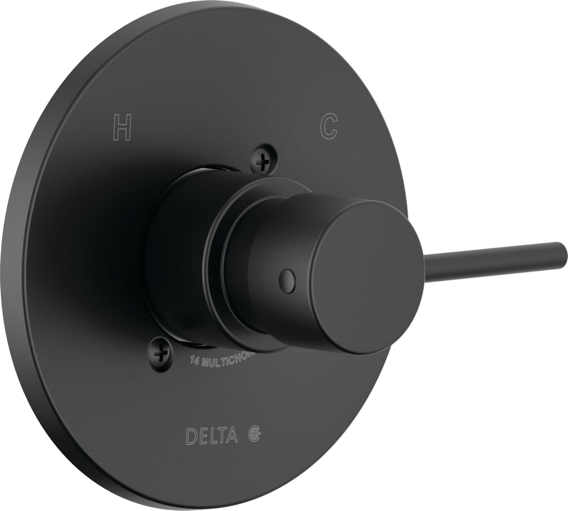 Matte Black Modern Brass Shower Valve Trim Kit