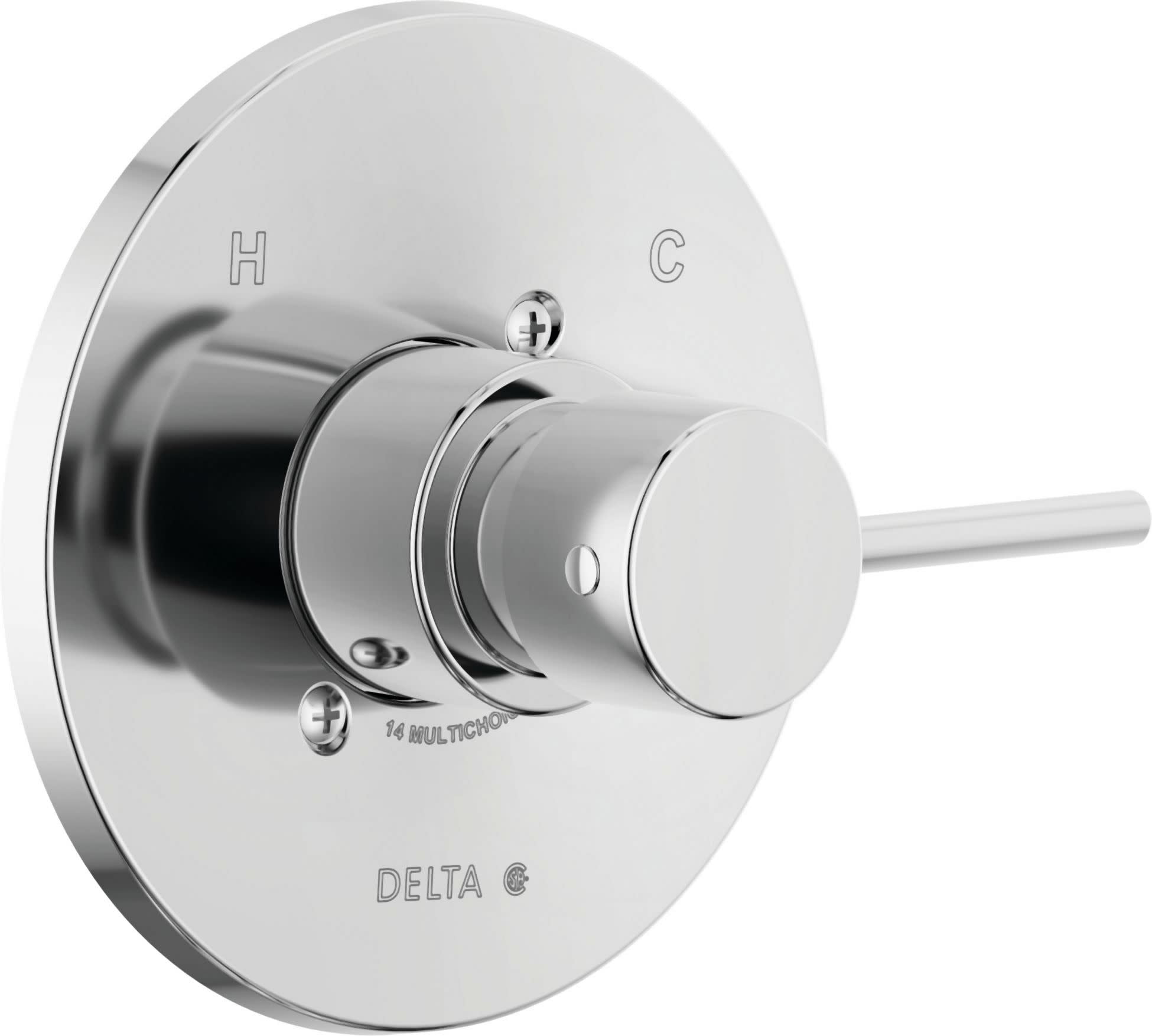 Chrome Modern Wall-Mounted Shower Valve Trim Kit