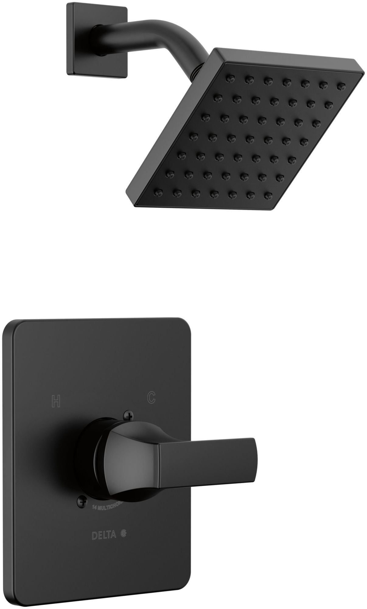 Matte Black Square Multi-Head Wall Mounted Shower Set