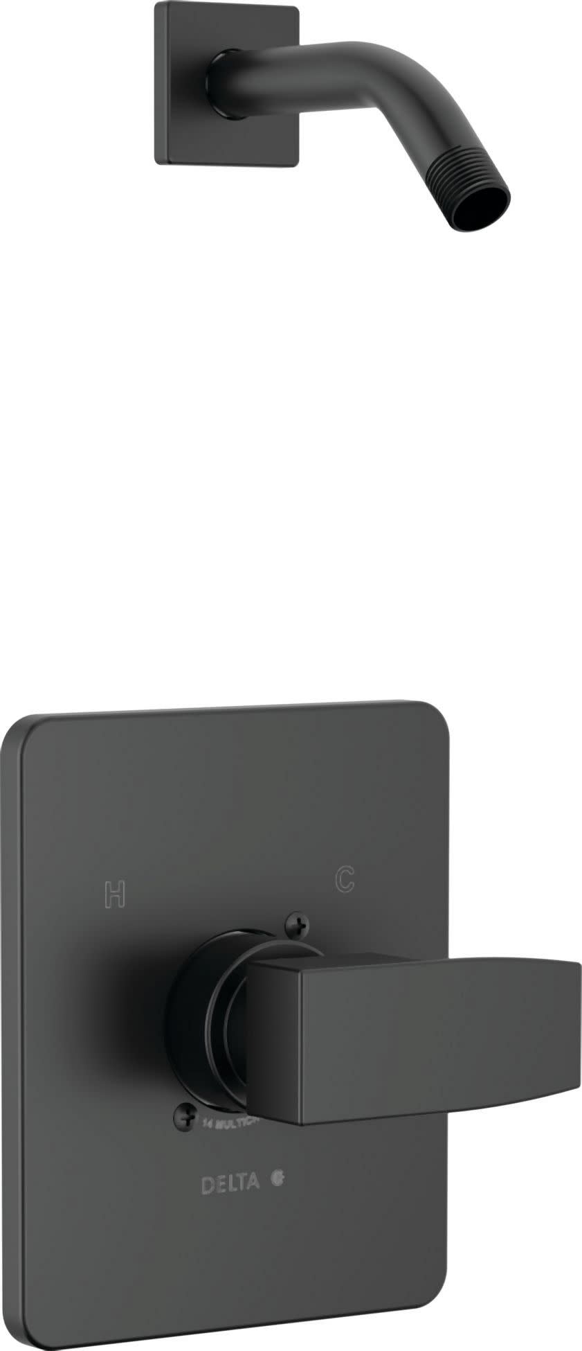 Matte Black Modern Wall Mounted Shower Trim Kit