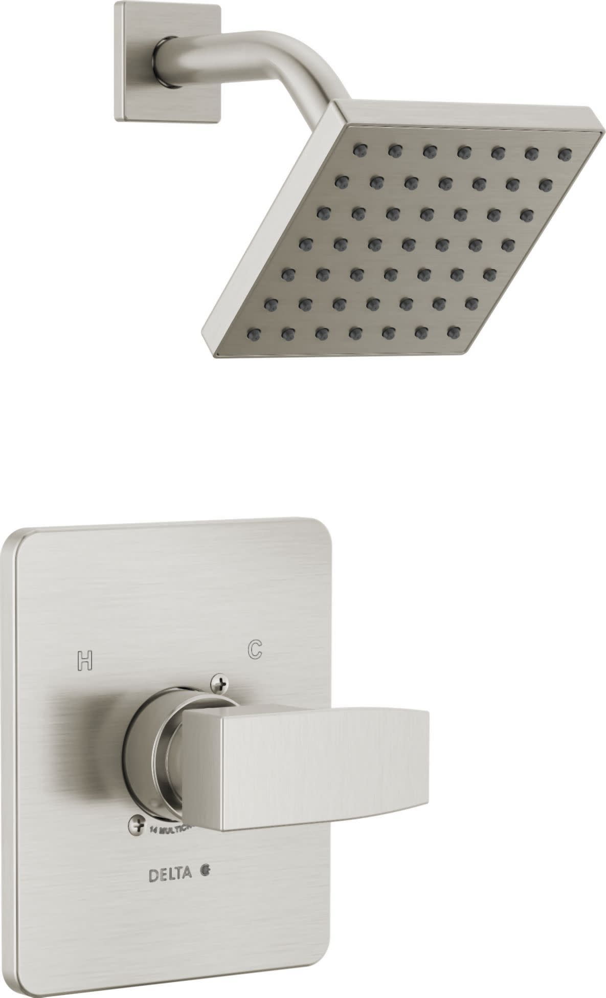 Stainless Steel Square Wall Mounted Rain Showerhead