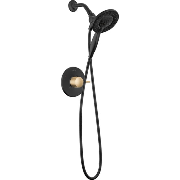 Delta T142855-GZ-I Albion Shower Only Trim Package - Matte Black / Champagne Bronze