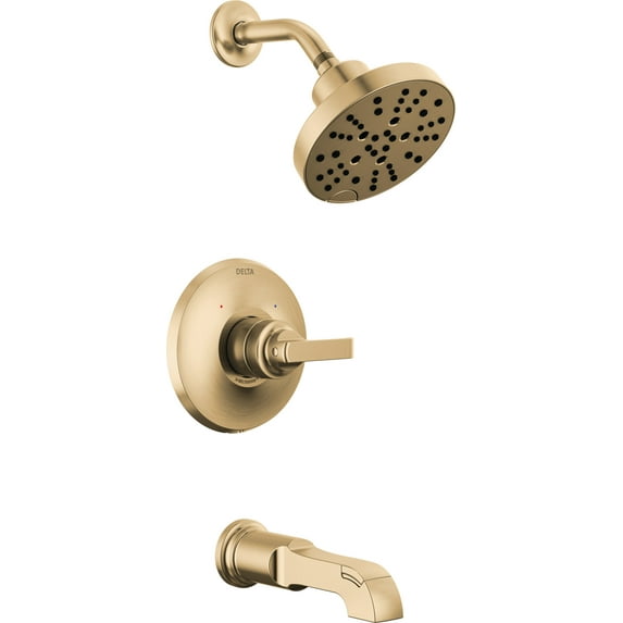 Delta T14489 Tetra Monitor 14 Series Tub And Shower Trim Package - Lumicoat Champagne