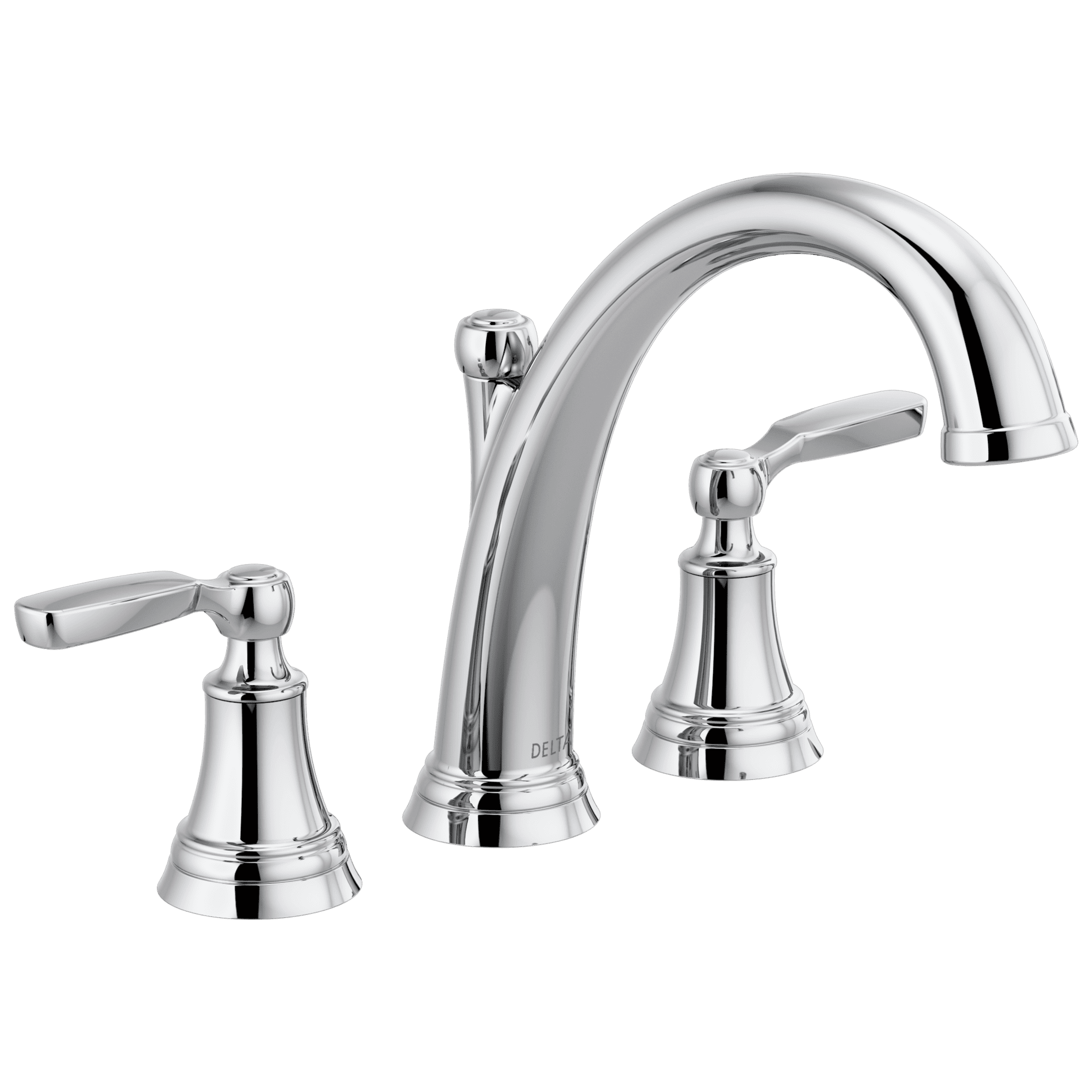 Chrome Brass Dual Handle Deck Mounted Roman Tub Faucet