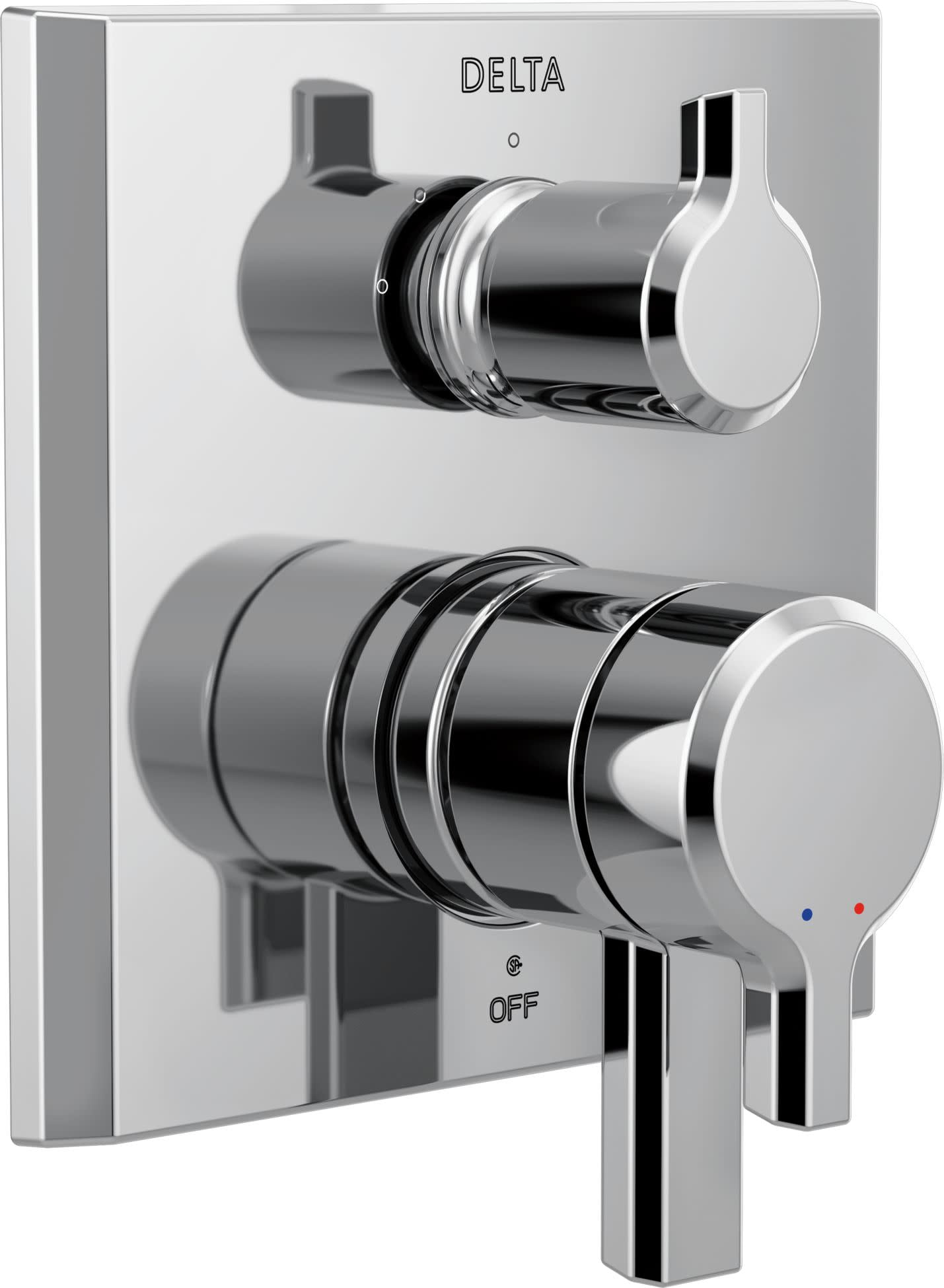 Delta T27899 Chrome Manual 3-Modes 2-Handles Shower Valve Trim ...
