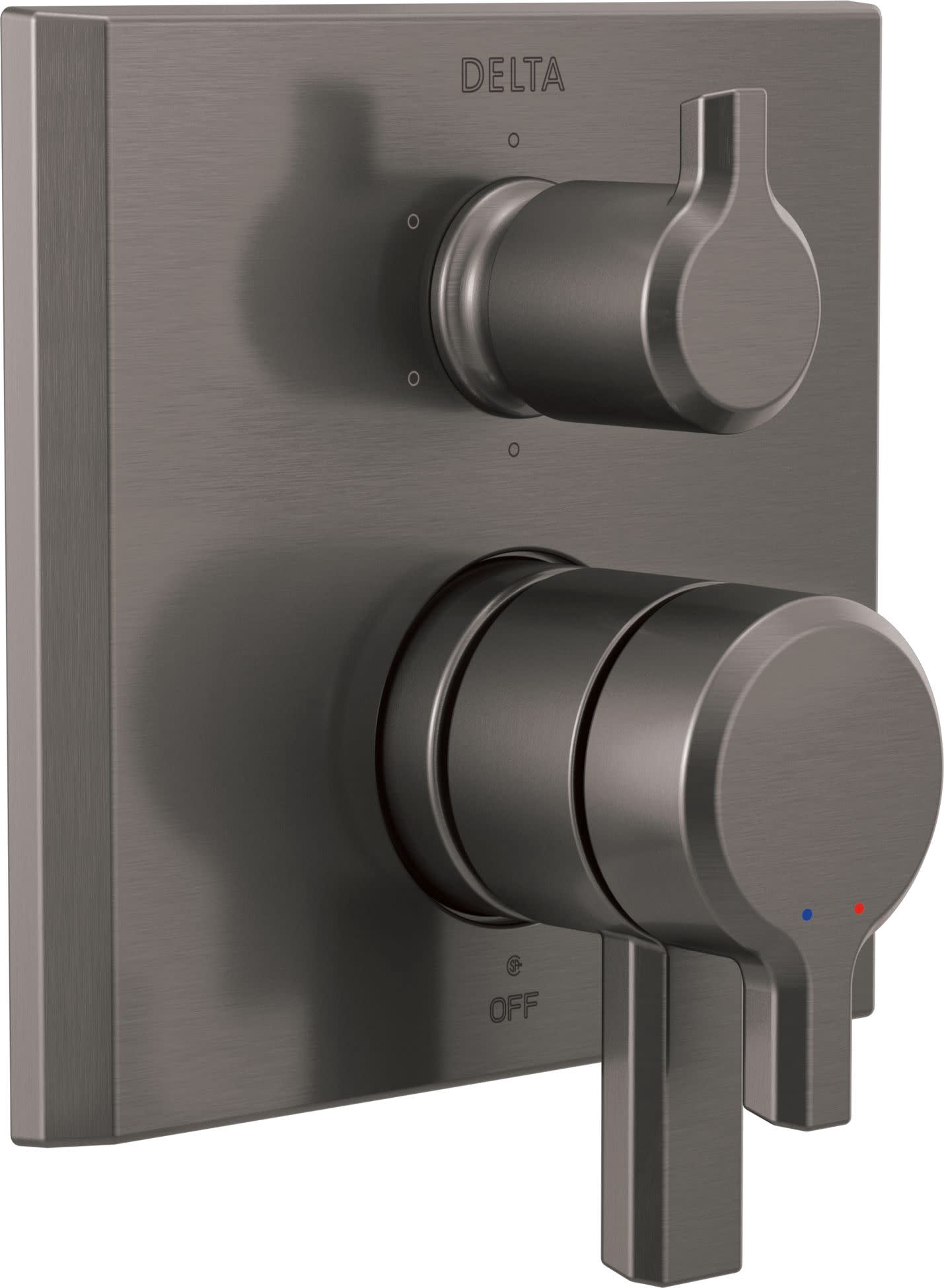 Delta Faucet Pivotal Monitor 17 Series Valve Trim - Matte Black, 6-Setting Diverter, Separate Volume & Temp Controls