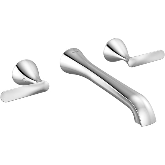 Delta T3545LF-PR-WL Bonacci 1.2 GPM Wall Mounted Widespread Bathroom Faucet - Lumicoat