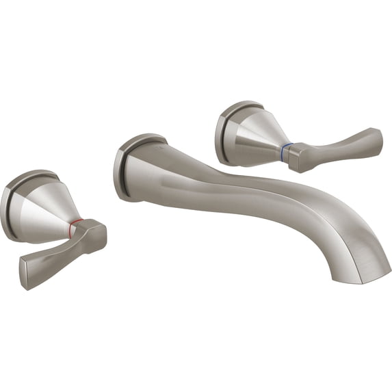 Delta T3576lf-Wl Stryke 1.2 GPM Wall Mounted Widespread Bathroom Faucet - Brilliance