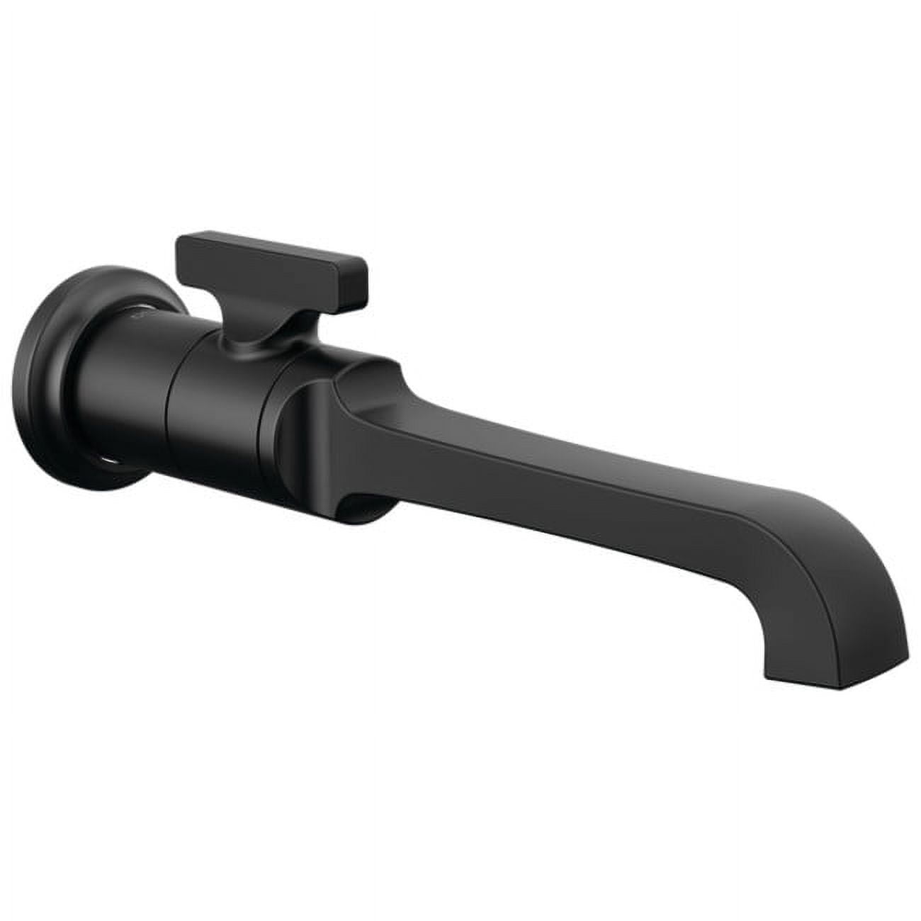 Sleek Matte Black Single Handle Wall Mount Bathroom Faucet