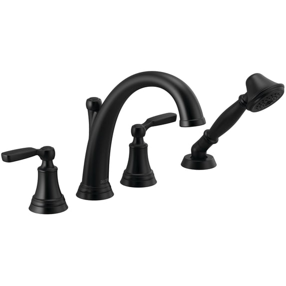 Delta T4732 Woodhurst Deck Mounted Roman Tub Filler - Black