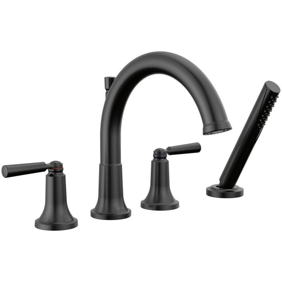 Delta T4735 Saylor Deck Mounted Roman Tub Filler - Black