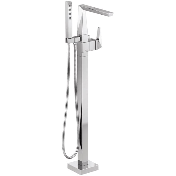 Delta T4743-Fl Trillian Floor Mounted Tub Filler - Lumicoat Chrome