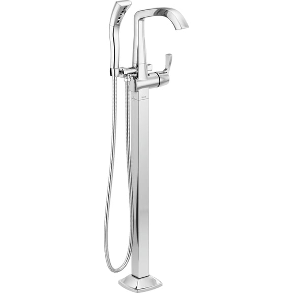 Delta T4776-PR-FL Stryke Floor Mounted Tub Filler - Lumicoat Chrome