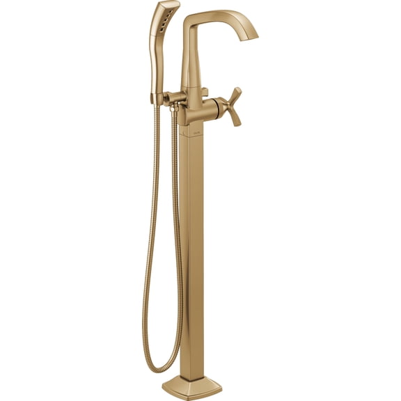 Delta T47766-Fl Stryke Floor Mounted Tub Filler - Lumicoat Champagne Bronze