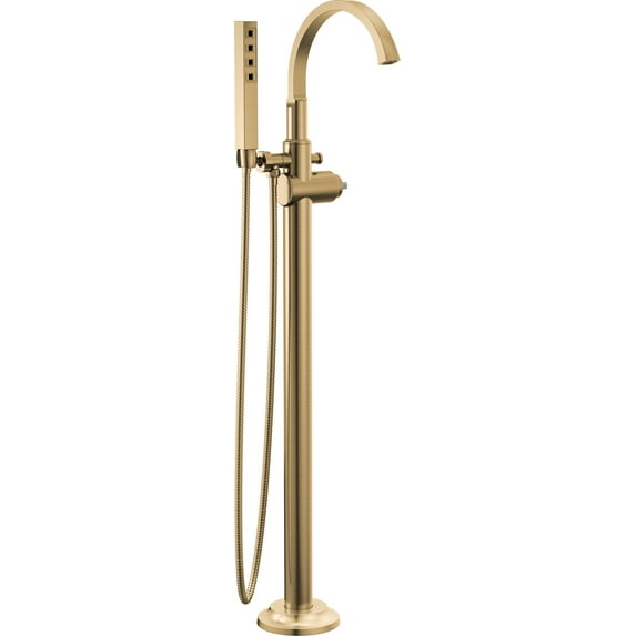 Delta T4788-Lhp-Fl Tetra Floor Mounted Tub Filler - Lumicoat Champagne Bronze
