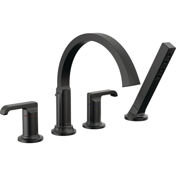 Delta T4788-Lhp Tetra Deck Mounted Roman Tub Filler - Black