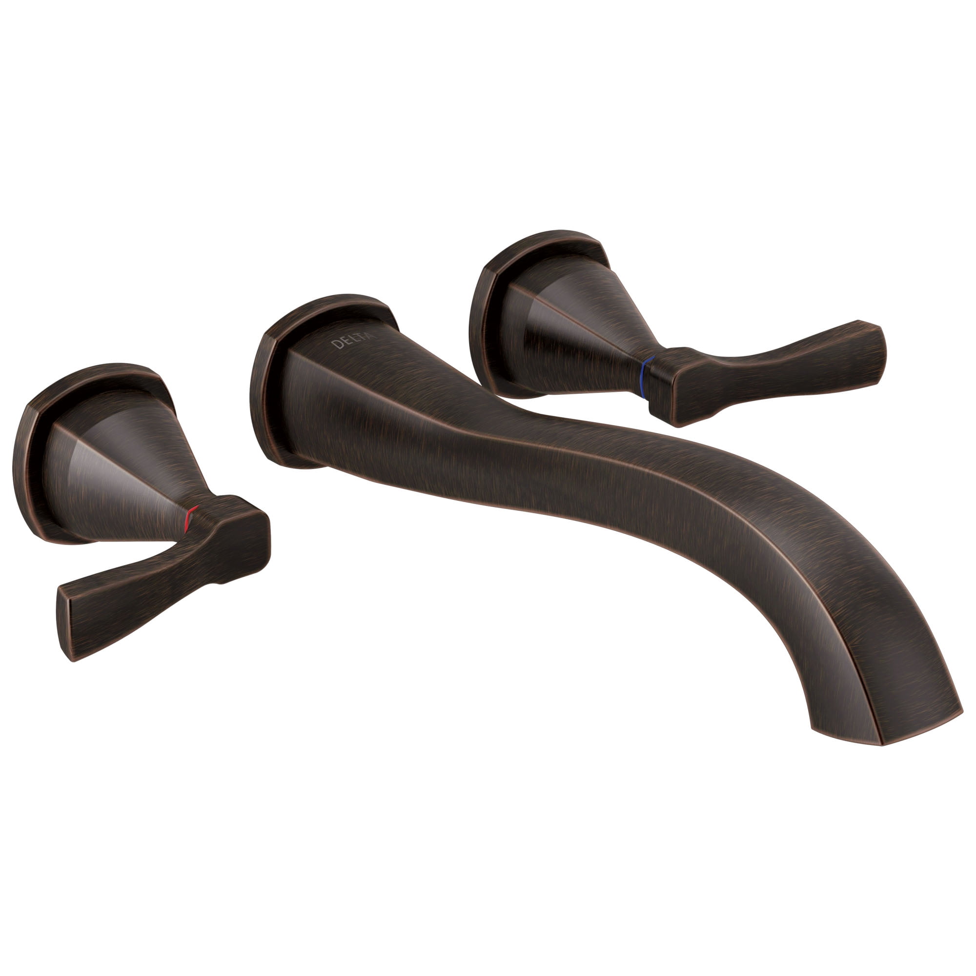 Contemporary Venetian Bronze Wall-Mounted Tub Filler, 8" Centers