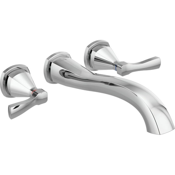 Delta T5776-Wl Stryke Double Handle Wall Mounted Tub Filler Trim - Lumicoat Chrome