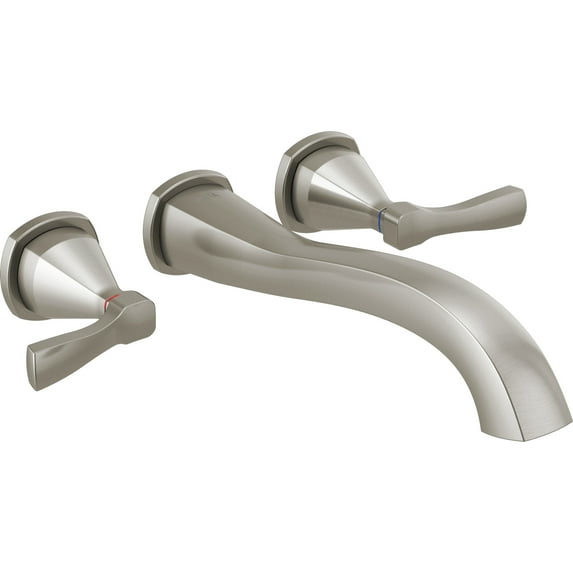 Delta T5776-Wl Stryke Double Handle Wall Mounted Tub Filler Trim - Lumicoat Stainless