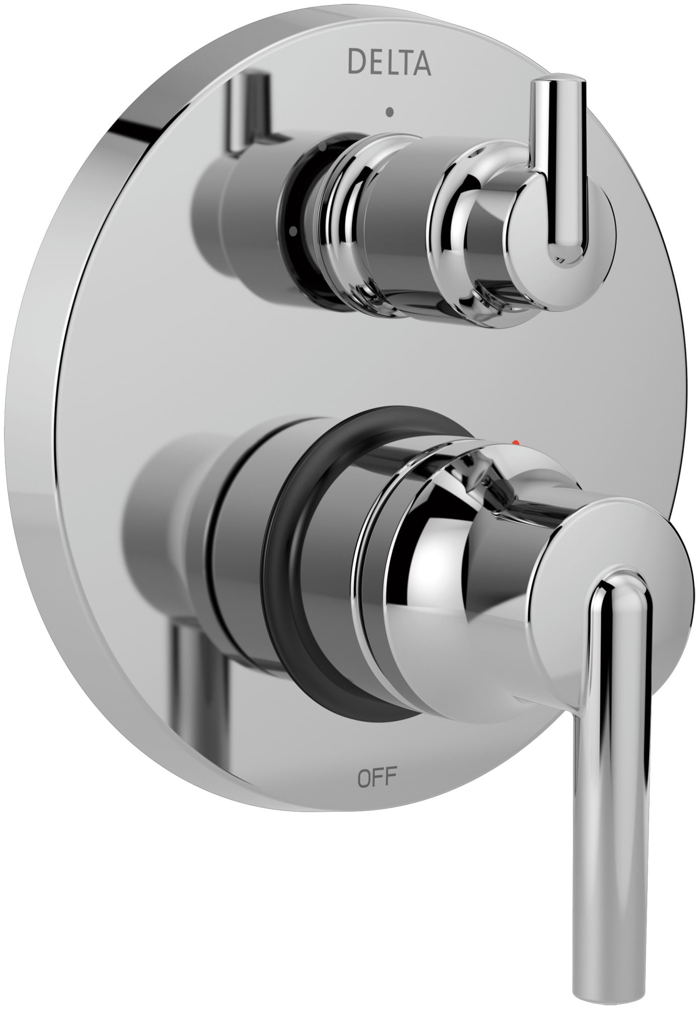 Chrome Modern Wall-Mounted Shower Lever Trim Kit