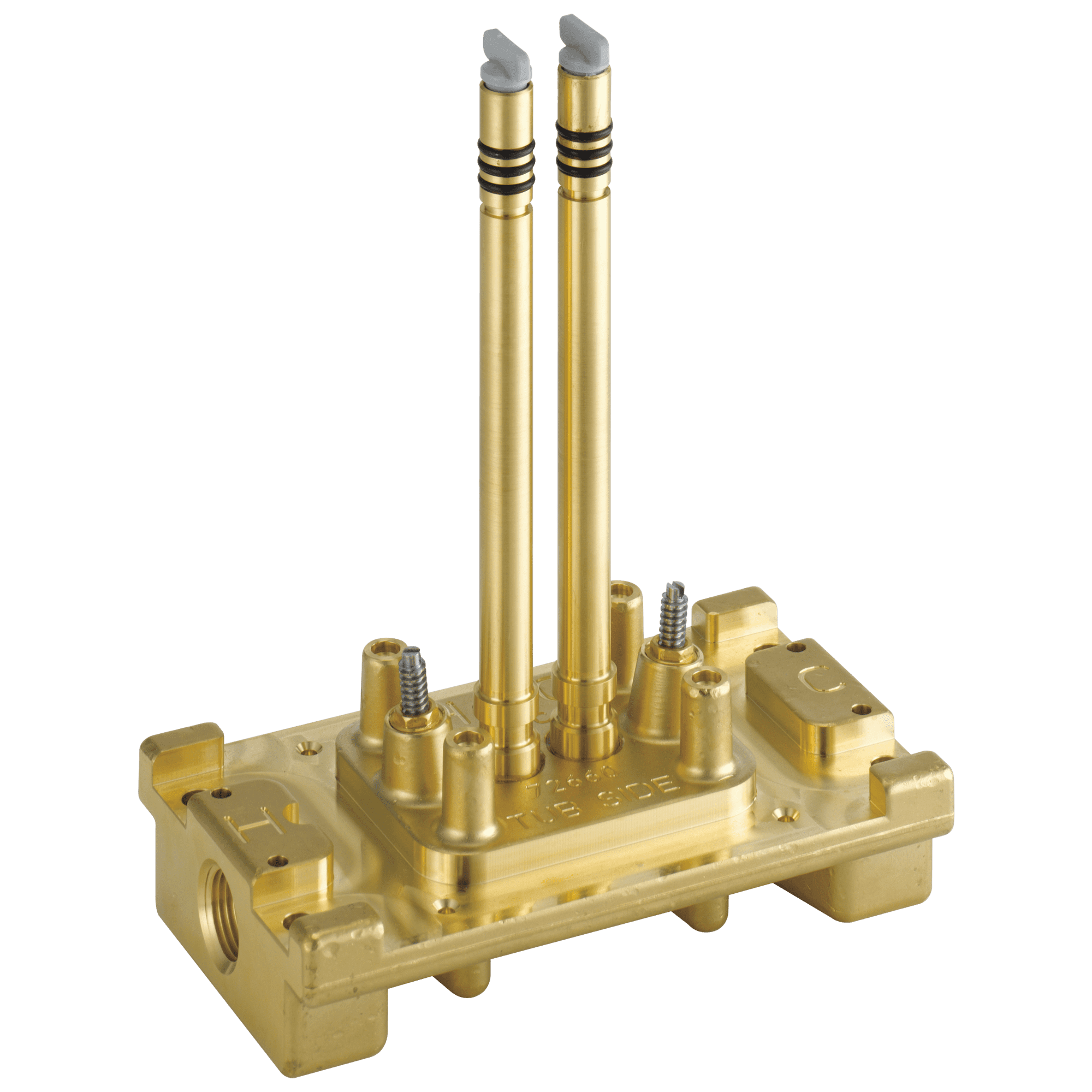 Gold Brass Floor Mount Tub Filler Rough-In Valve