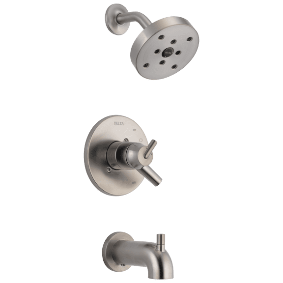 Delta Trinsic MonitorÃÂ® 17 Series H2OkineticÃÂ® Tub & Shower Trim in Stainless T17459-SS