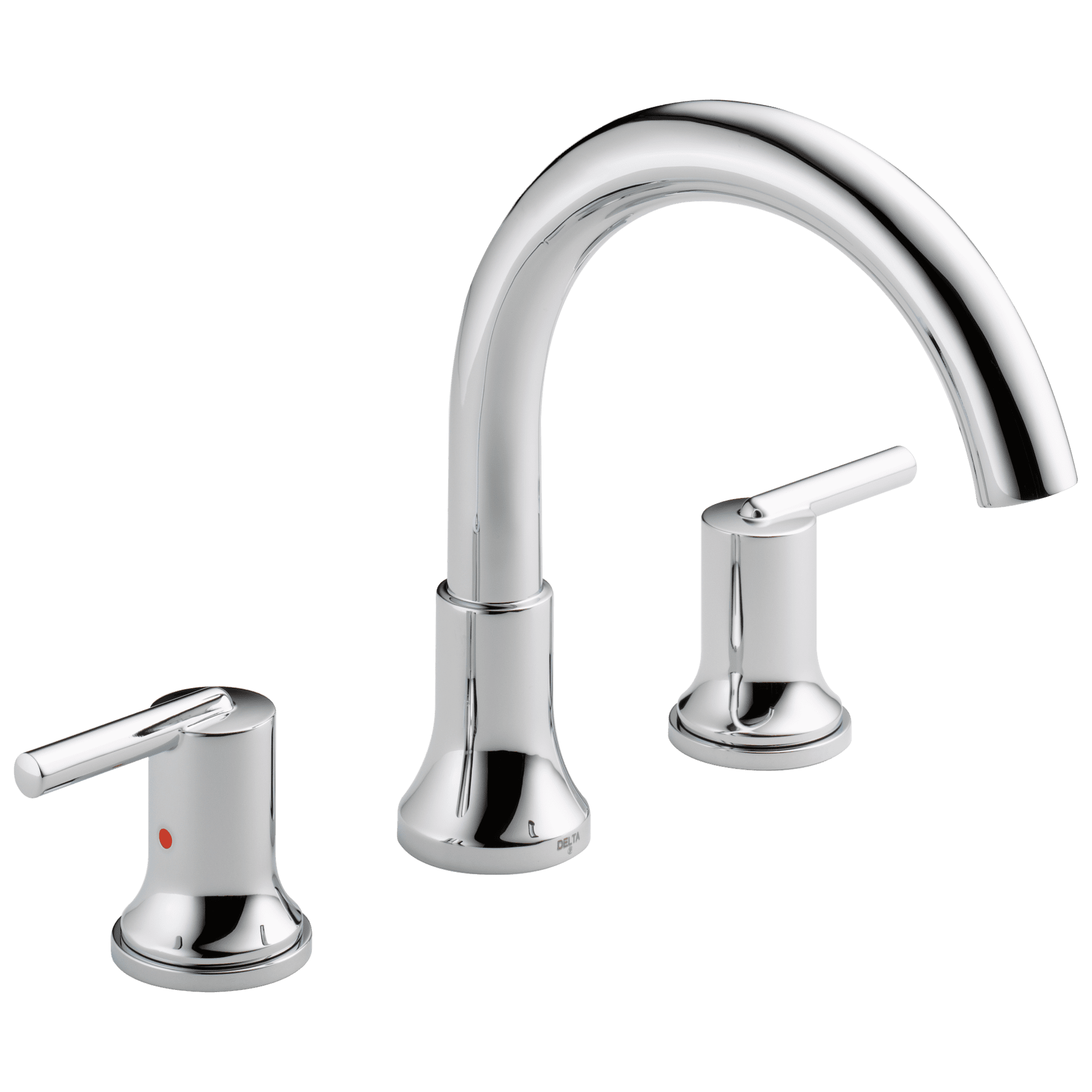 Chrome Modern Widespread Deck Mounted Roman Tub Faucet