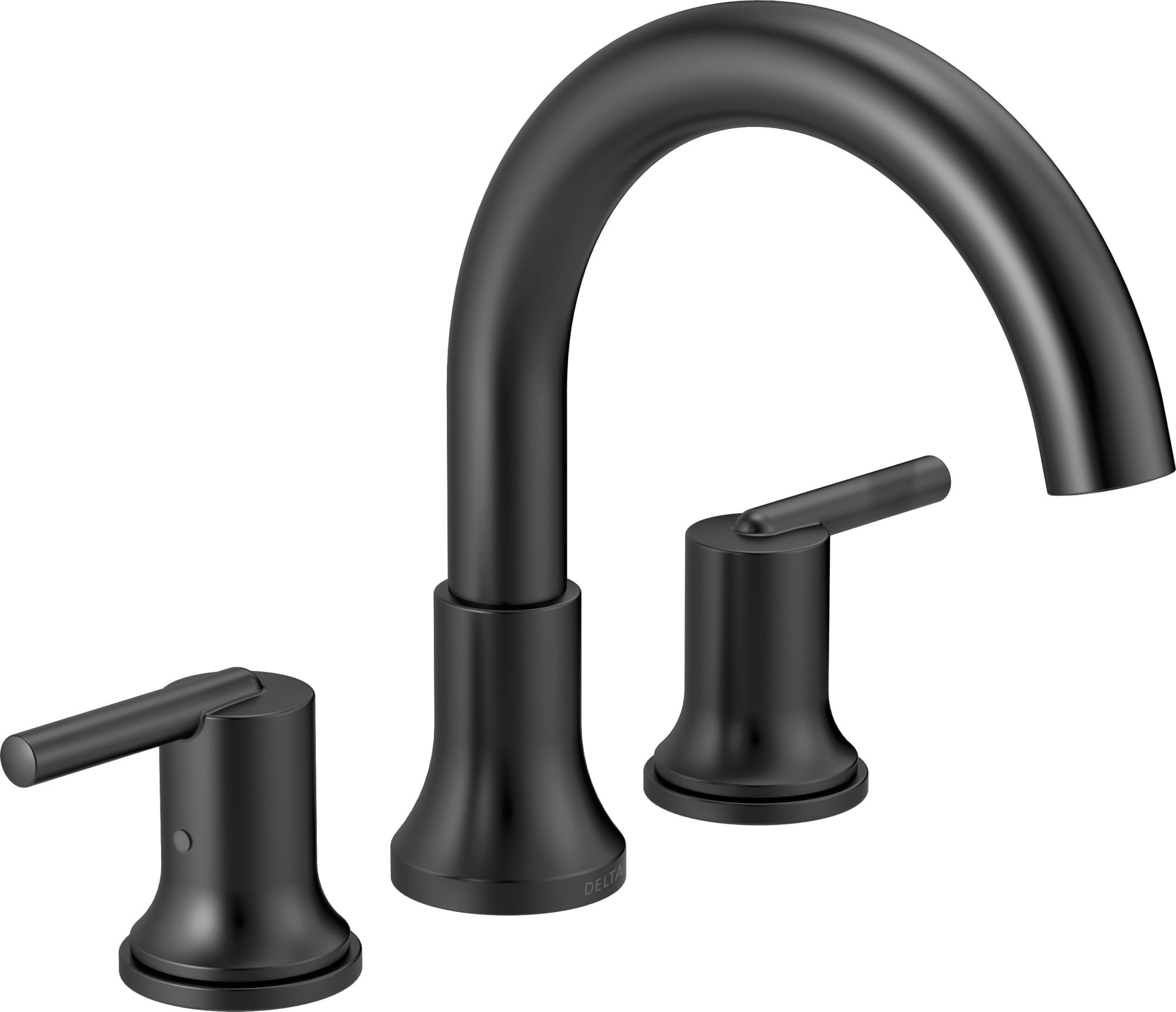 Matte Black Brass Modern Widespread Deck Mounted Faucet