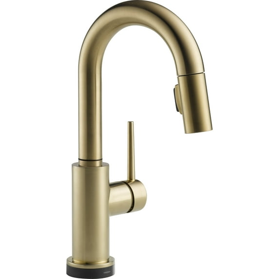 Delta Trinsic Single Handle Pull-Down Bar / Prep Faucet with Touch Technology in Champagne Bronze