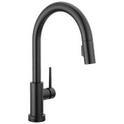 Delta Trinsic Single Handle Pull-Down Kitchen Faucet with Touch2O  Technology in Matte Black 9159T-BL-DST