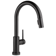 Delta Trinsic Single Handle Pull-Down Kitchen Faucet with Touch2OÃÂ® Technology in Matte Black 9159T-BL-DST