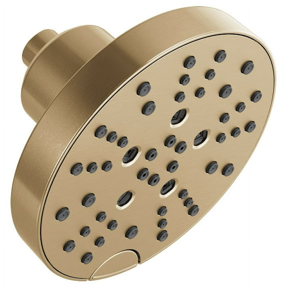 Delta Universal Showering Components 5-Setting Contemporary Raincan Shower Head in Champagne Bronze