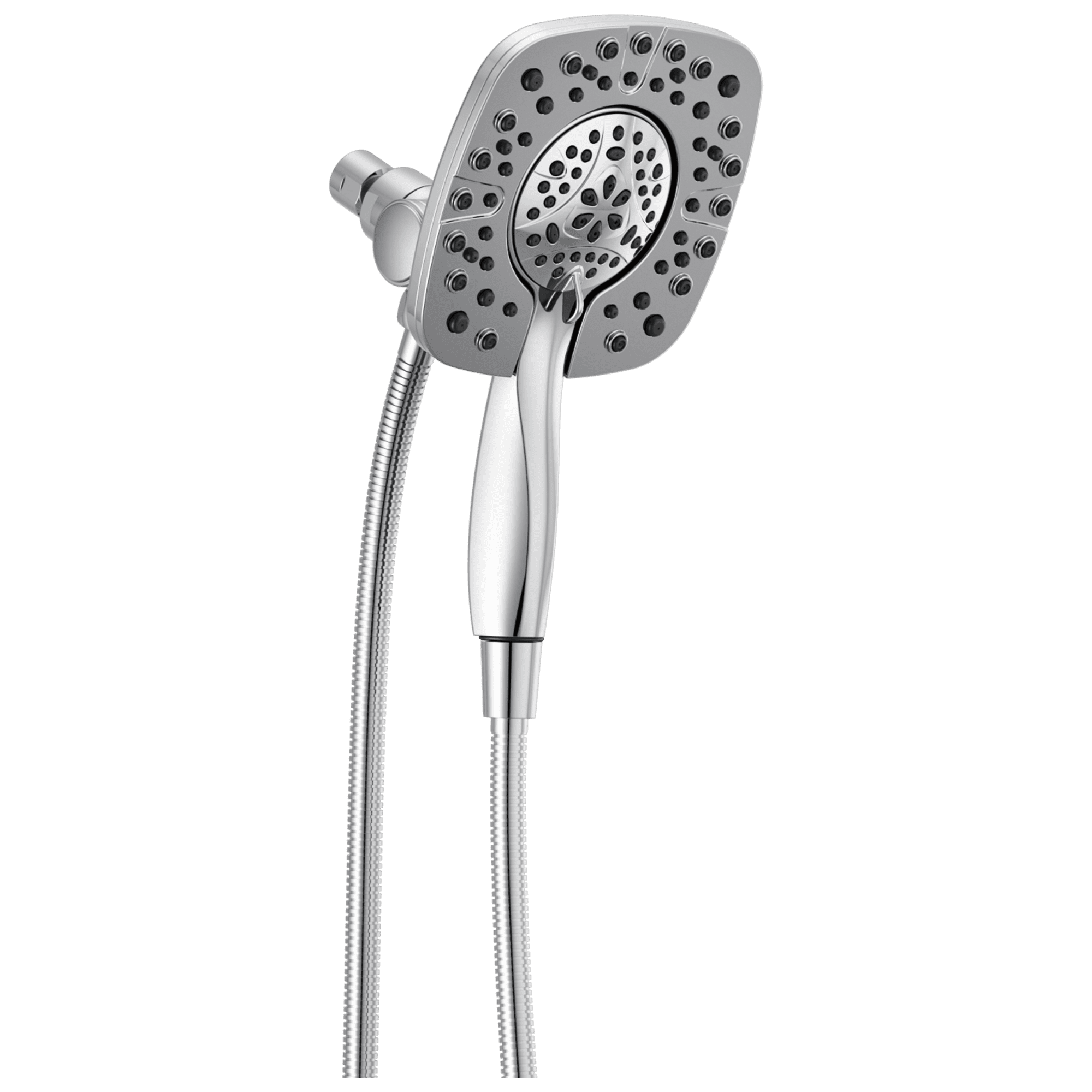Chrome Multi-Head Handheld Square Shower System
