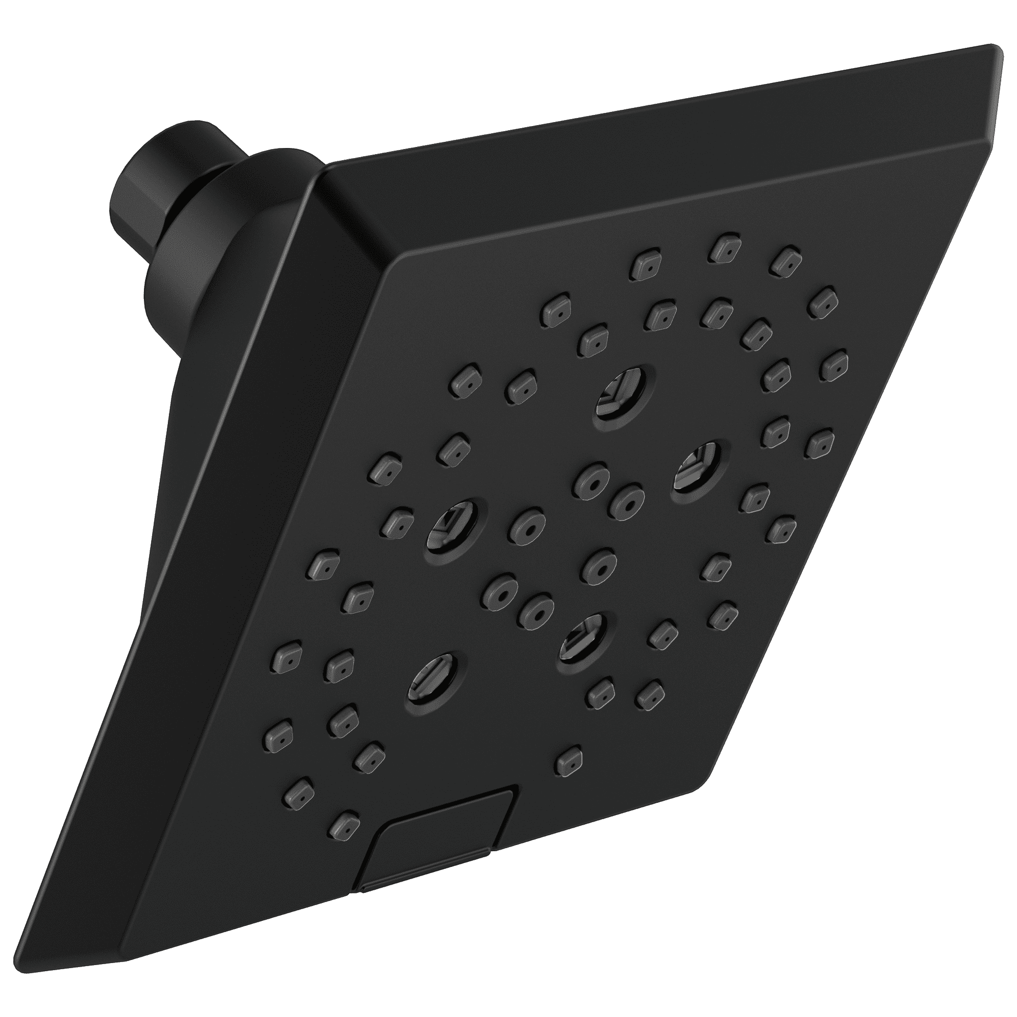 Matte Black Modern Square 5-Setting Raincan Shower Head