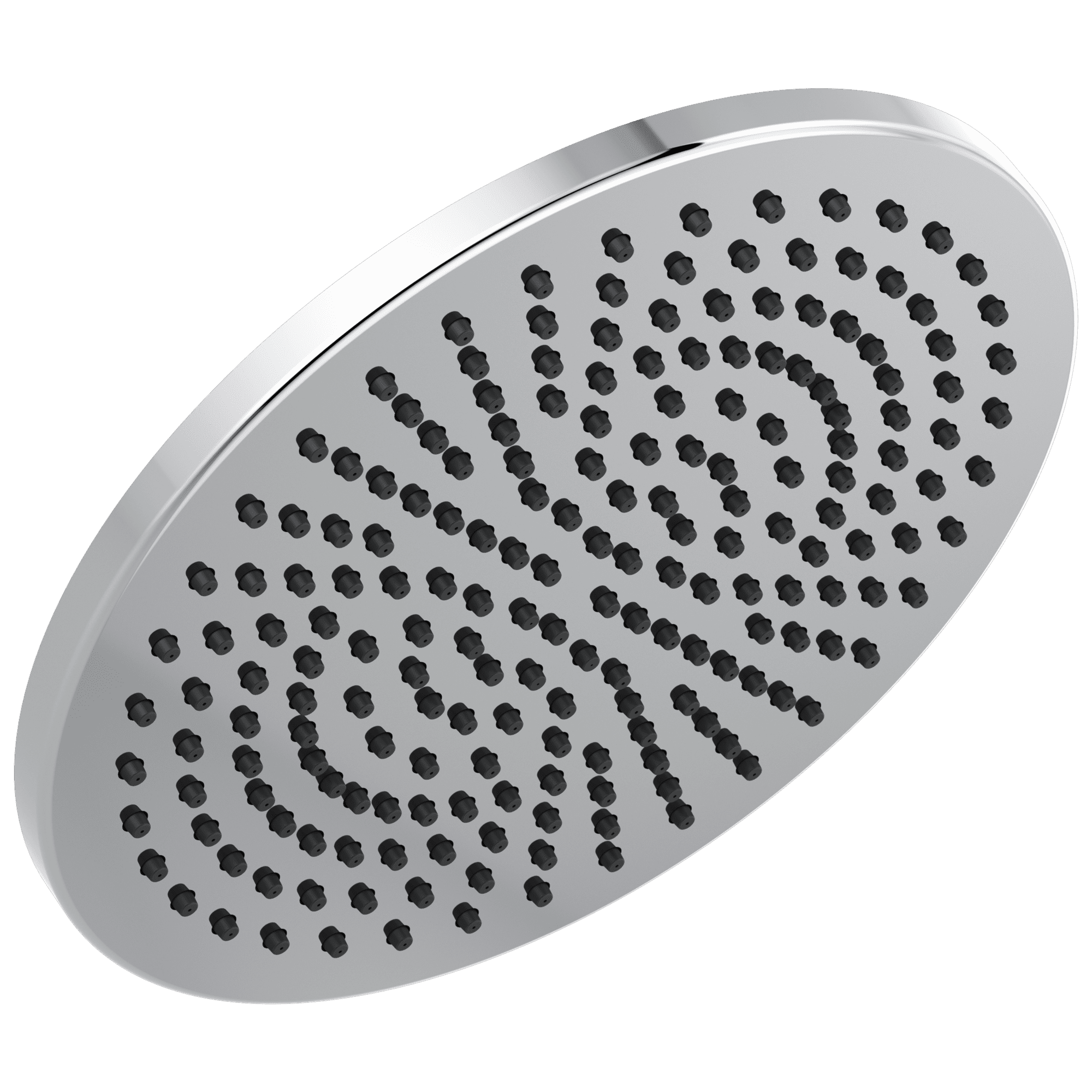 Chrome Adjustable Rain Shower Head with Touch-Clean Spray Holes