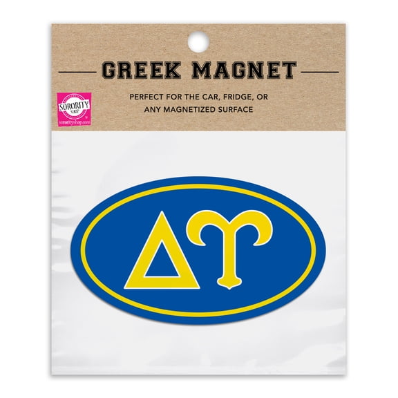 Delta Upsilon Oval Fraternity Car Magnet Set of 2 - Removable, No Residue, All-Weather Magnets for Fraternity Guys and Student Drivers