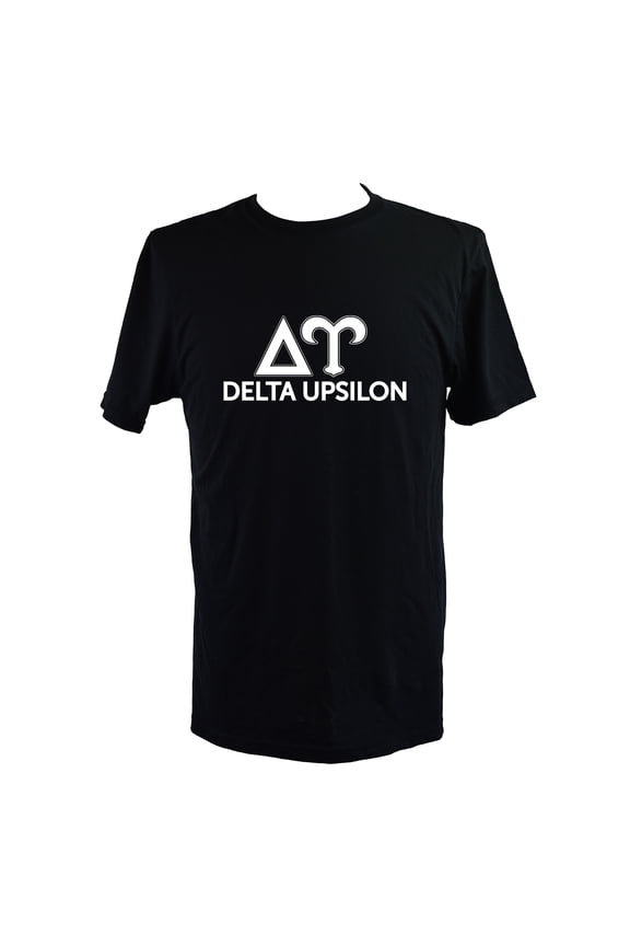 Delta Upsilon T-Shirt - Varsity Letter Fraternity Tee, 100% Cottont, Size Medium