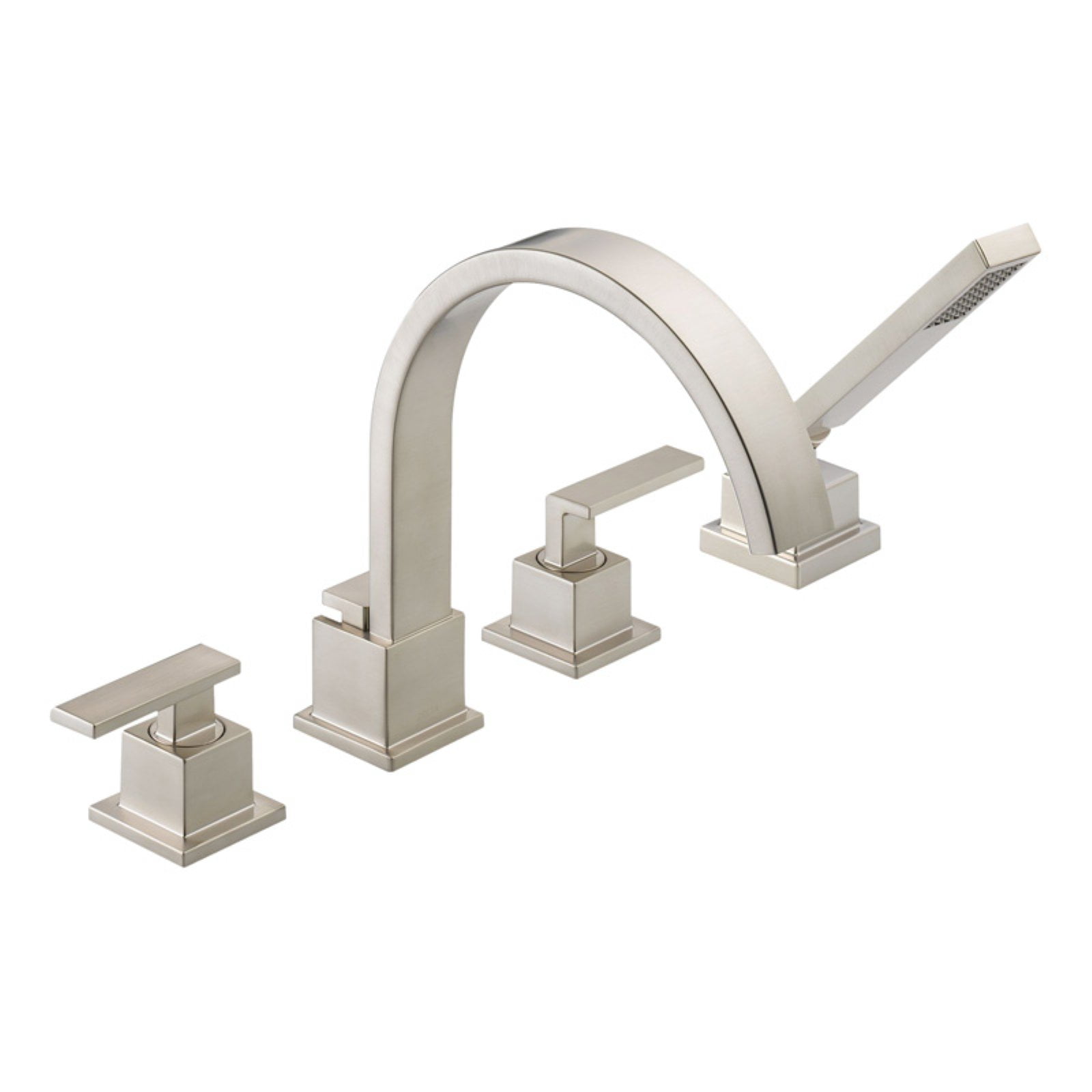 Stainless Steel Widespread Deck Mounted Roman Tub Faucet with Handshower