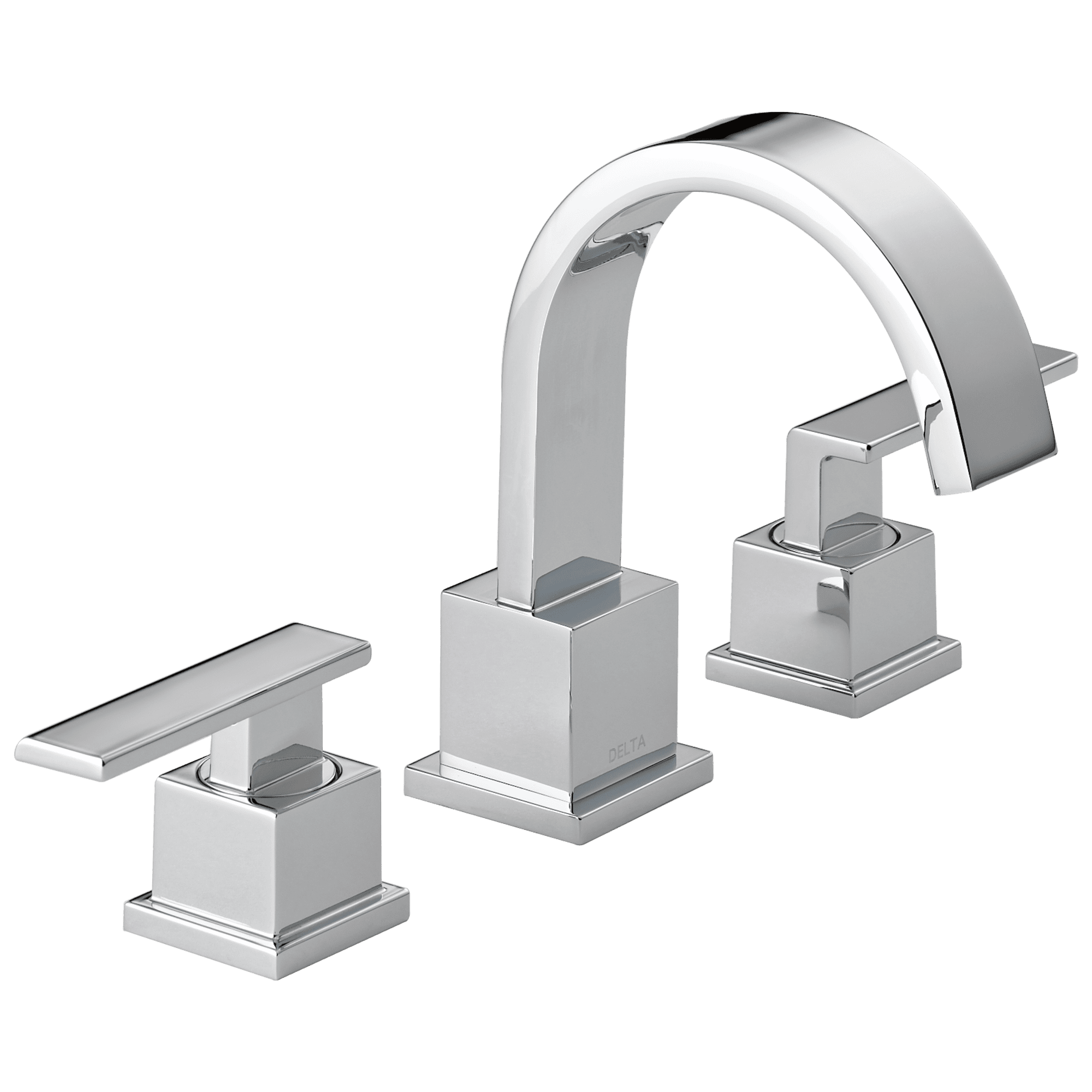 Elegant Arc Chrome Widespread Bathroom Faucet with Metal Handles