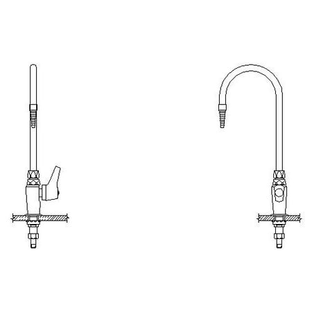 Delta W6601-C Single Handle 1-1/2" Single Hole Mount Laboratory Faucet - Chrome