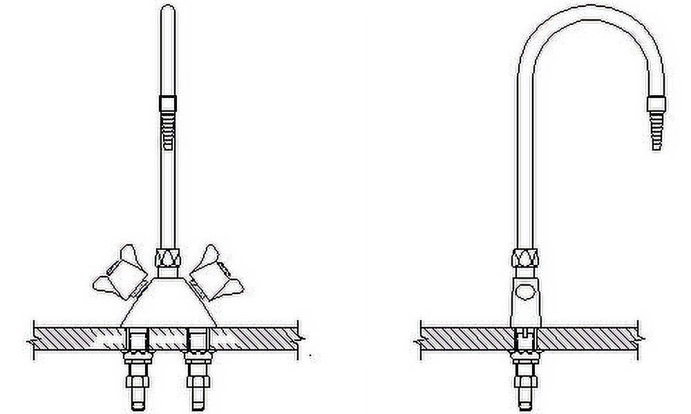 Delta W6700 Double Handle Gooseneck Laboratory Mixing Faucet From The