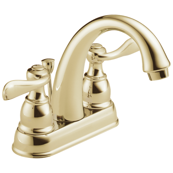 Delta Windemere Two Handle Centerset Bathroom Faucet in Polished Brass B2596LF-PB