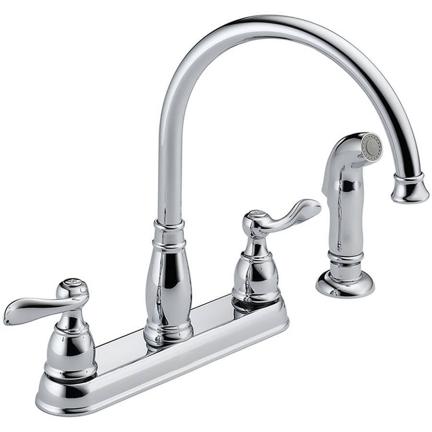 Delta Chrome Two-Handle Kitchen Faucet with Side Spray