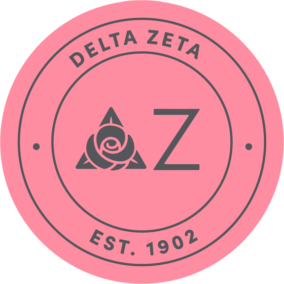 Delta Zeta Car Decal Sticker - Officially Licensed Sorority Window Sticker, Full Color Circle Logo Design