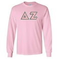 thumbnail image 1 of Delta Zeta Lettered Long Sleeve Tee Small Pink, 1 of 1