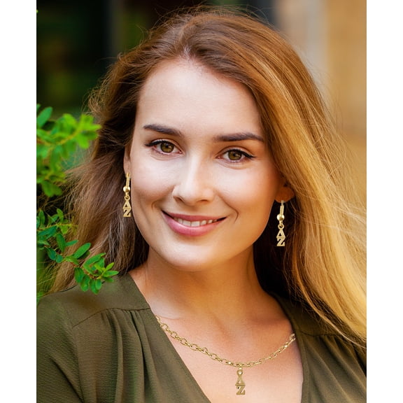 Delta Zeta Sorority Charm On A Beautiful, Adjustable 14 KT Goldtone Cable Chain, Licensed, Necklace, What A Wonderful Gift For Yourself, A Friend,Or Family Member.Hypoallergenic.Nickel, Lead Free2024
