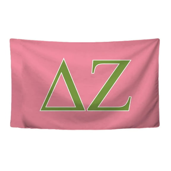 Delta Zeta Sorority Greek Letters Flag, Two-Color Design
