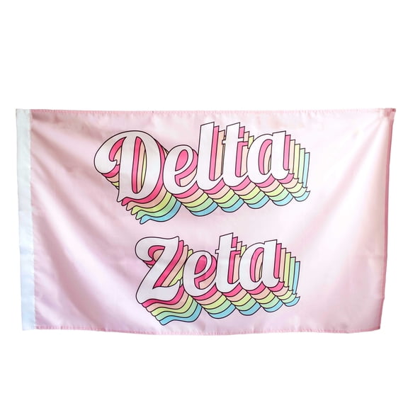 Sorority Shop Delta Zeta - Sorority Name Flag (Retro Design)