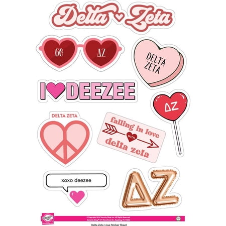 Sorority Shop Delta Zeta Sticker Sheet - Love Theme