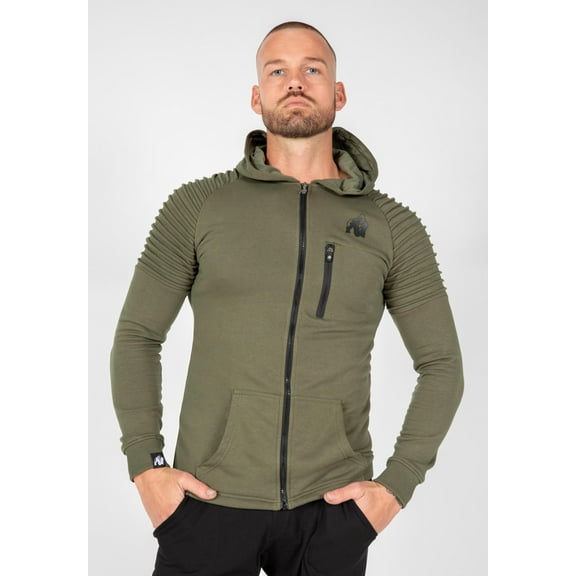 Delta Zipped Hoodie - Army Green